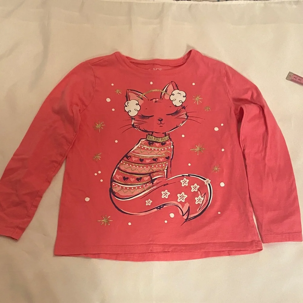 The Children's Place Long Sleeve Cat Tee